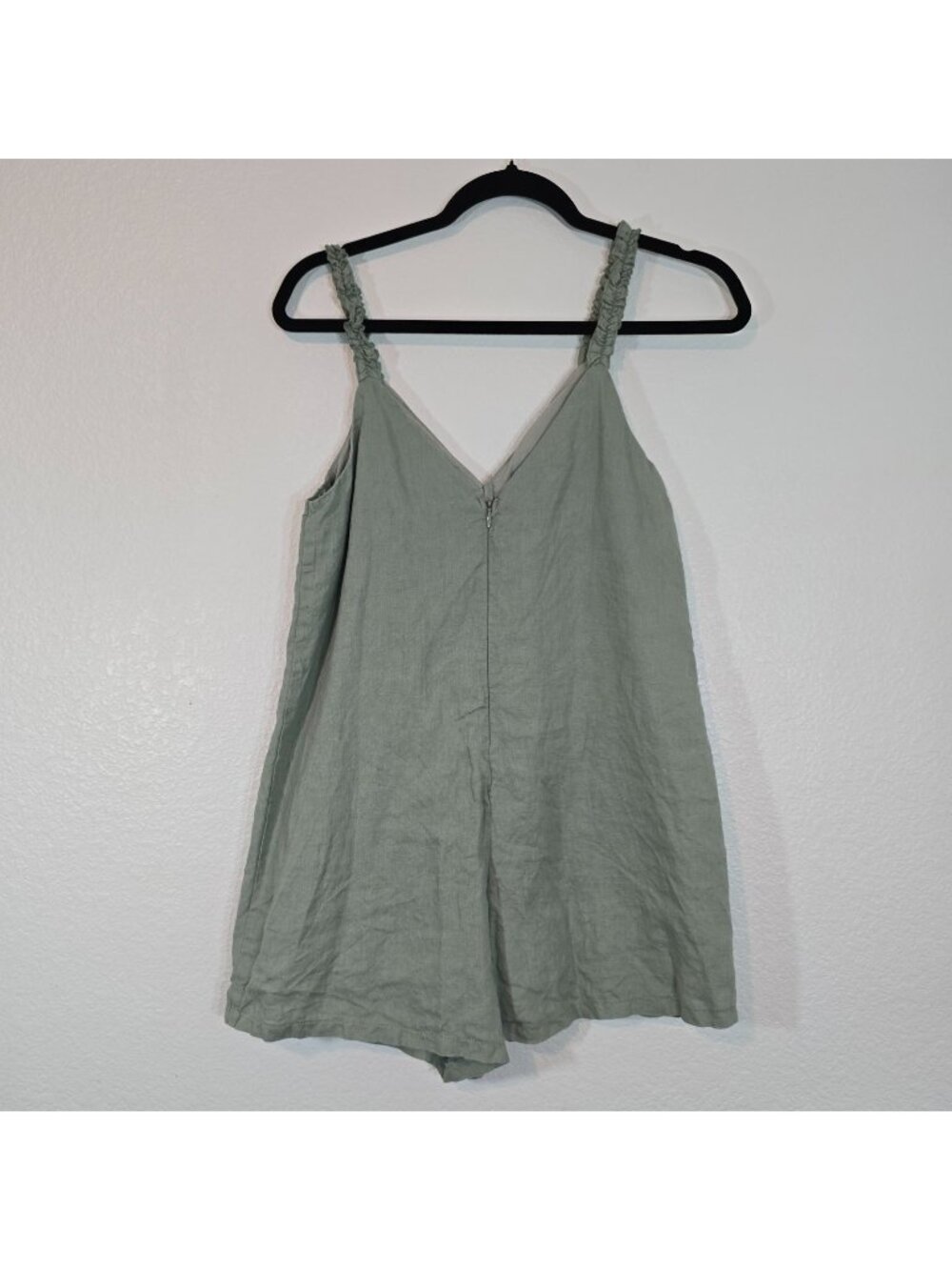 Seek The Label Onepiece Romper Girls Medium Sage Green Linen V-Neck Sleeveless